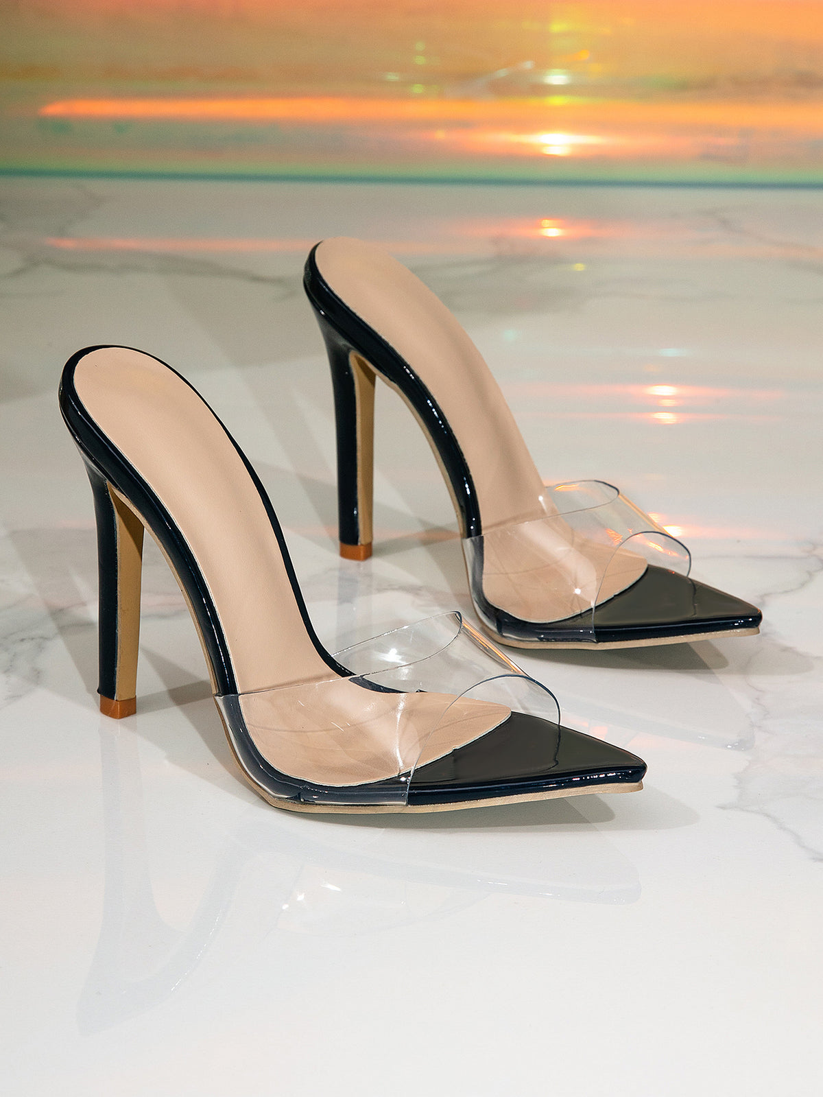 Crystal Wineglass-Heel Sandals