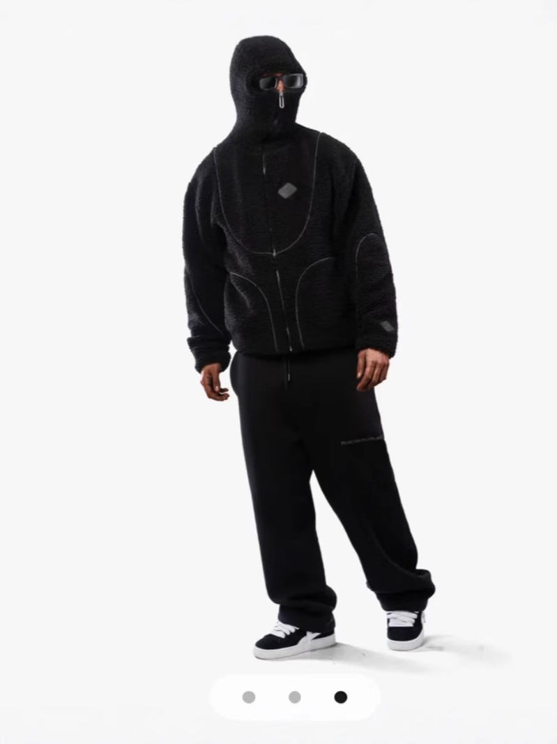 Geometric Balaclava Fleece Jacket