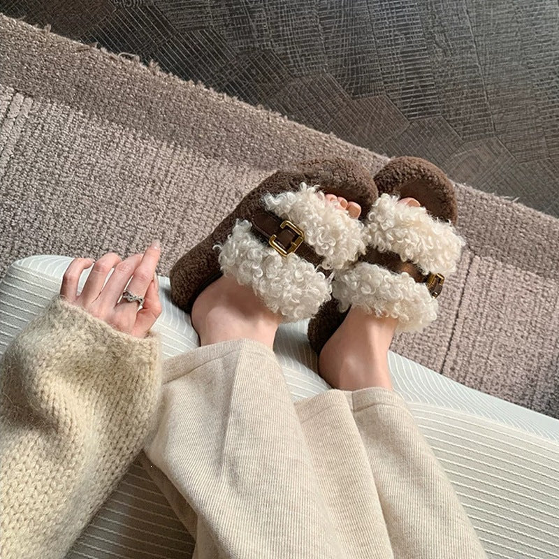 Teddy Platform Slippers