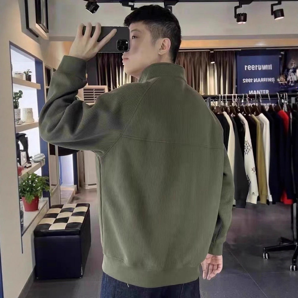 Ribbed Quarter-Zip Pullover