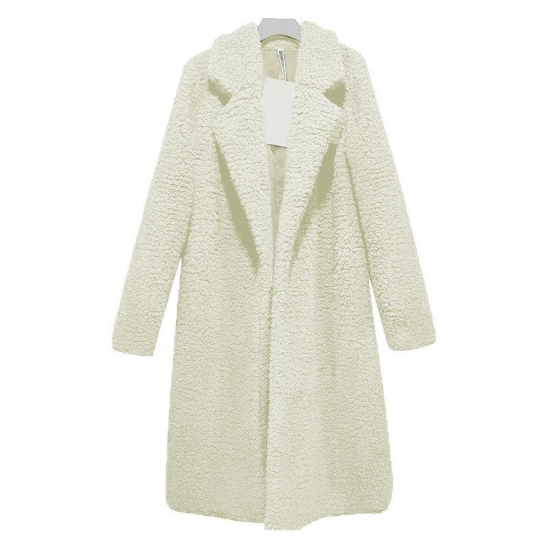 Plush Lapel Longline Coat