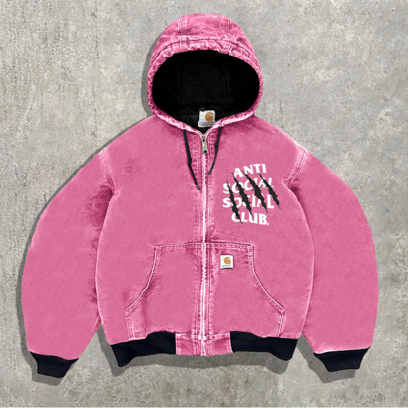 Men’s Hooded Utility Print Jacket