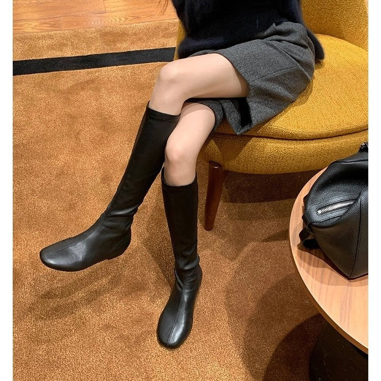 Leather Stretch Boots