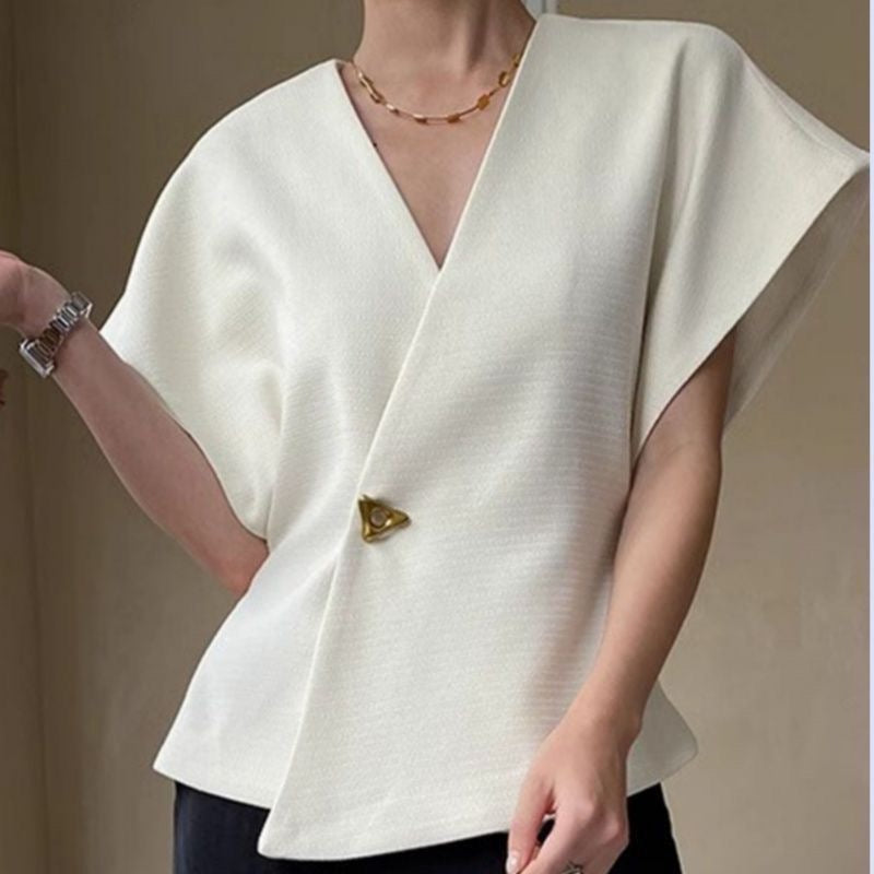 Elegant Asymmetrical V Neck Vest