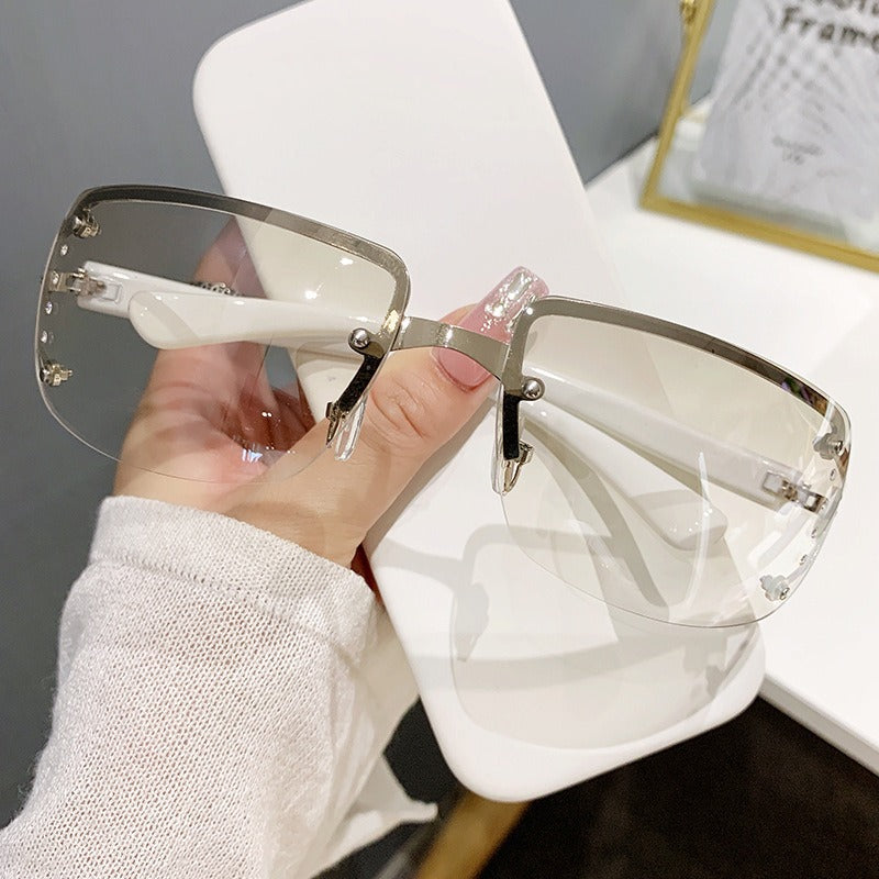 Cyber-Glam Shield Sunglasses