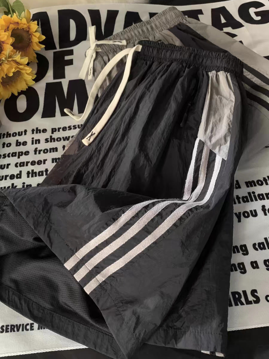 Quick-Dry Stripe Sport Shorts