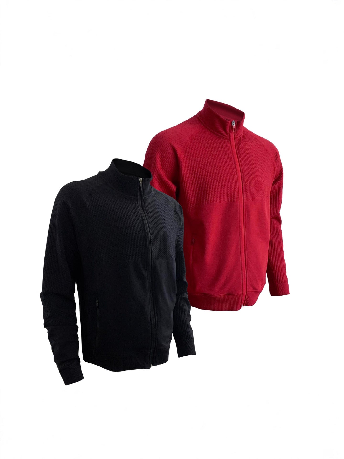 Functional Waffle Texture Full Zip Jacket