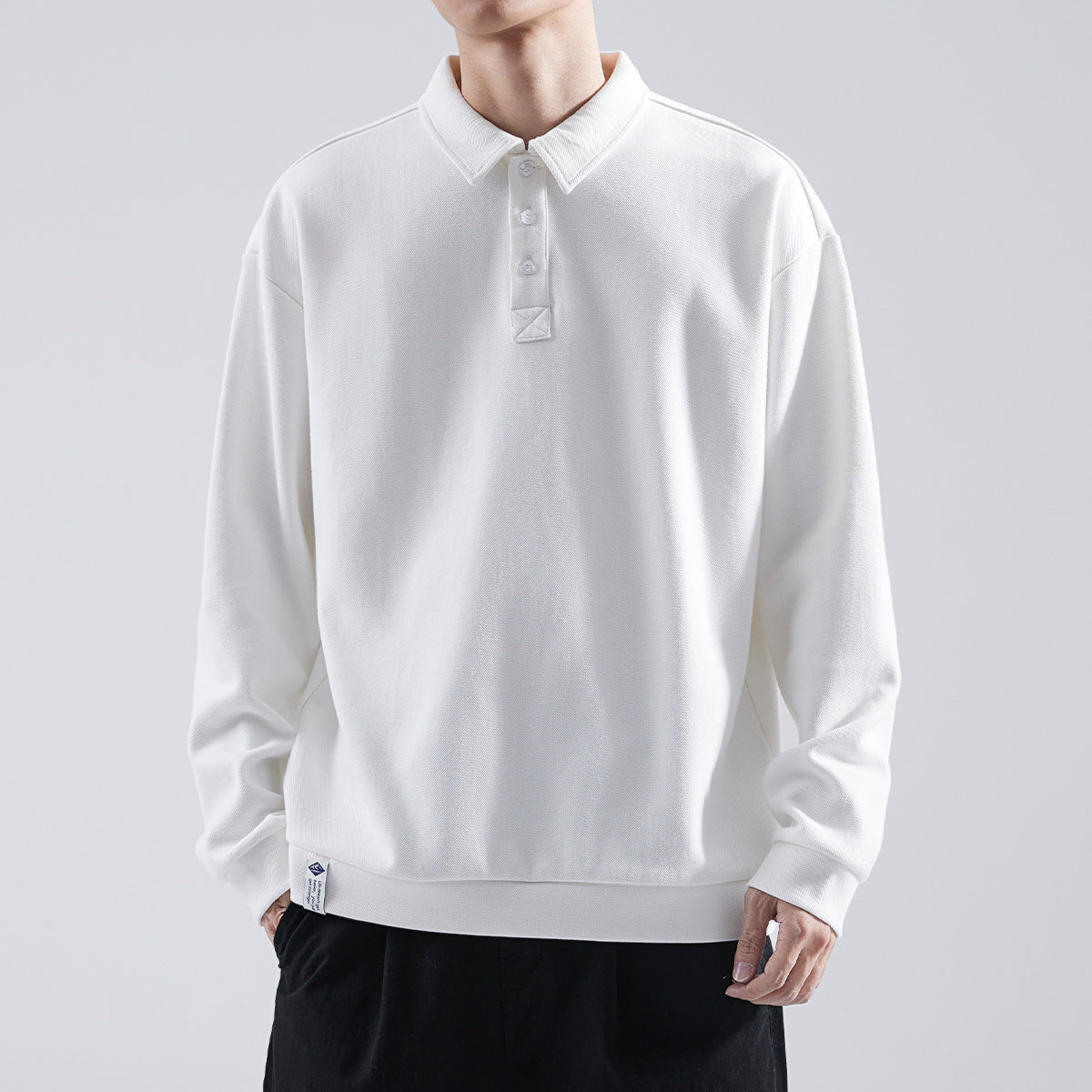 Lapel Long Sleeve Polo