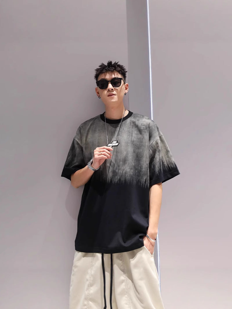 Oversized Gradient Drop-Shoulder Tee