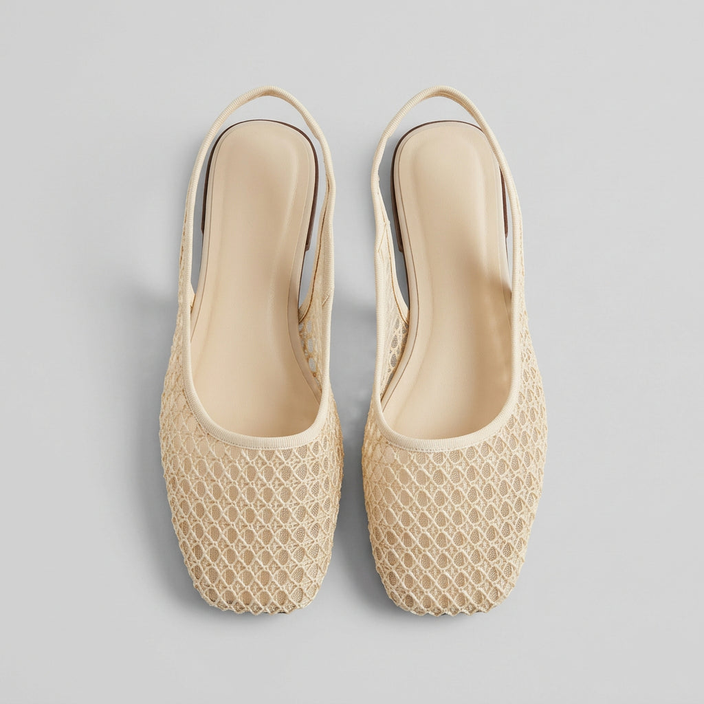 Mesh Slingback Flats