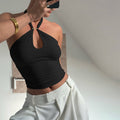 Elegant Keyhole Halter Top.