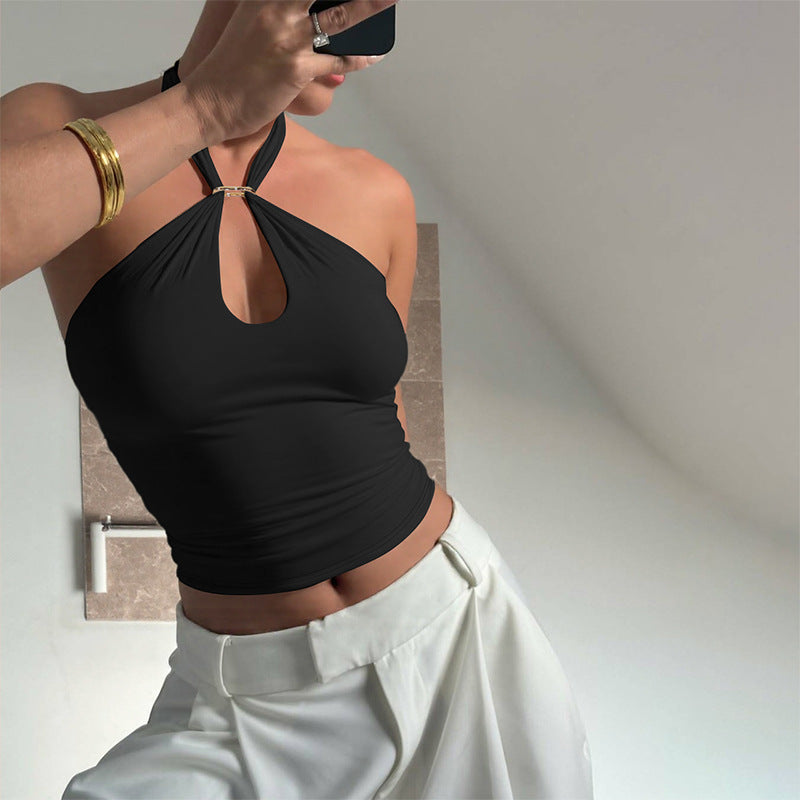 Elegant Keyhole Halter Top.