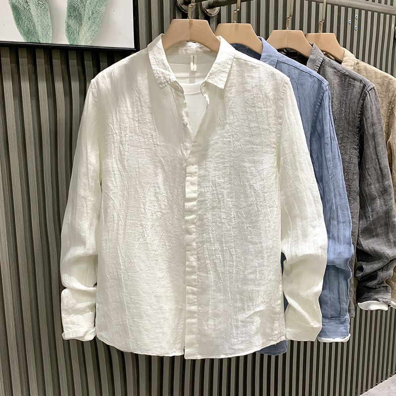 Premium Linen Texture Button Down