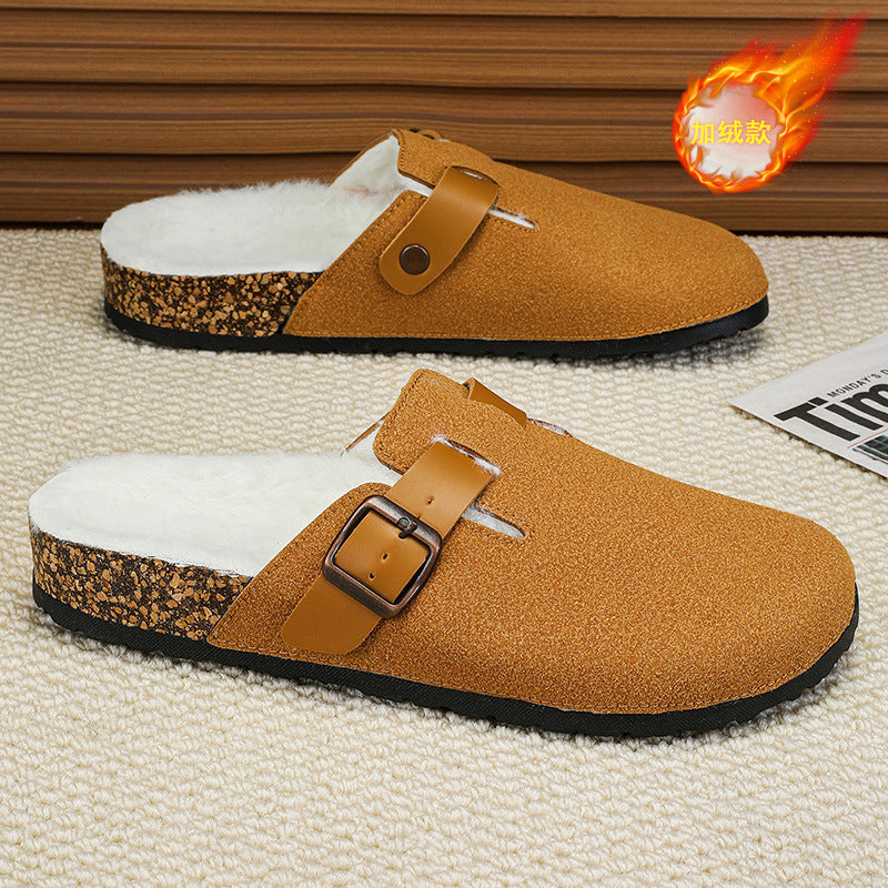 Premium Suede Buckle Mules