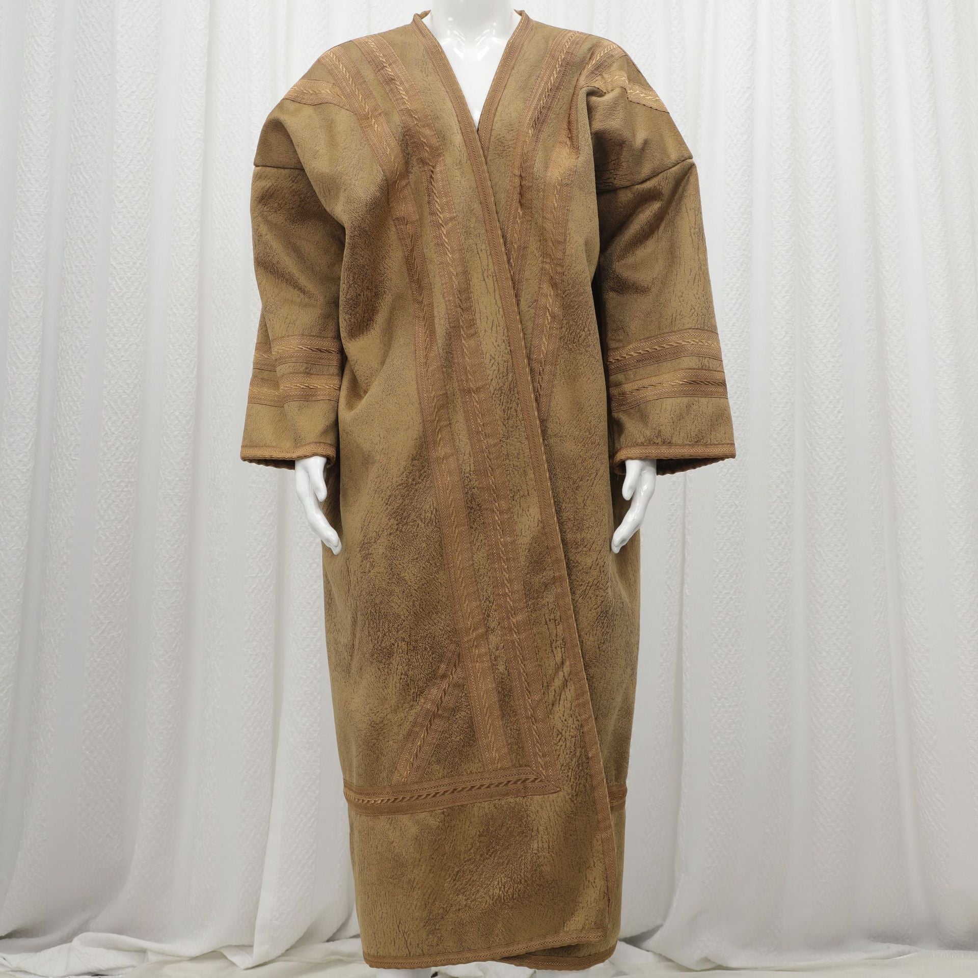 Premium Faux Suede Hooded Thobe Overcoat