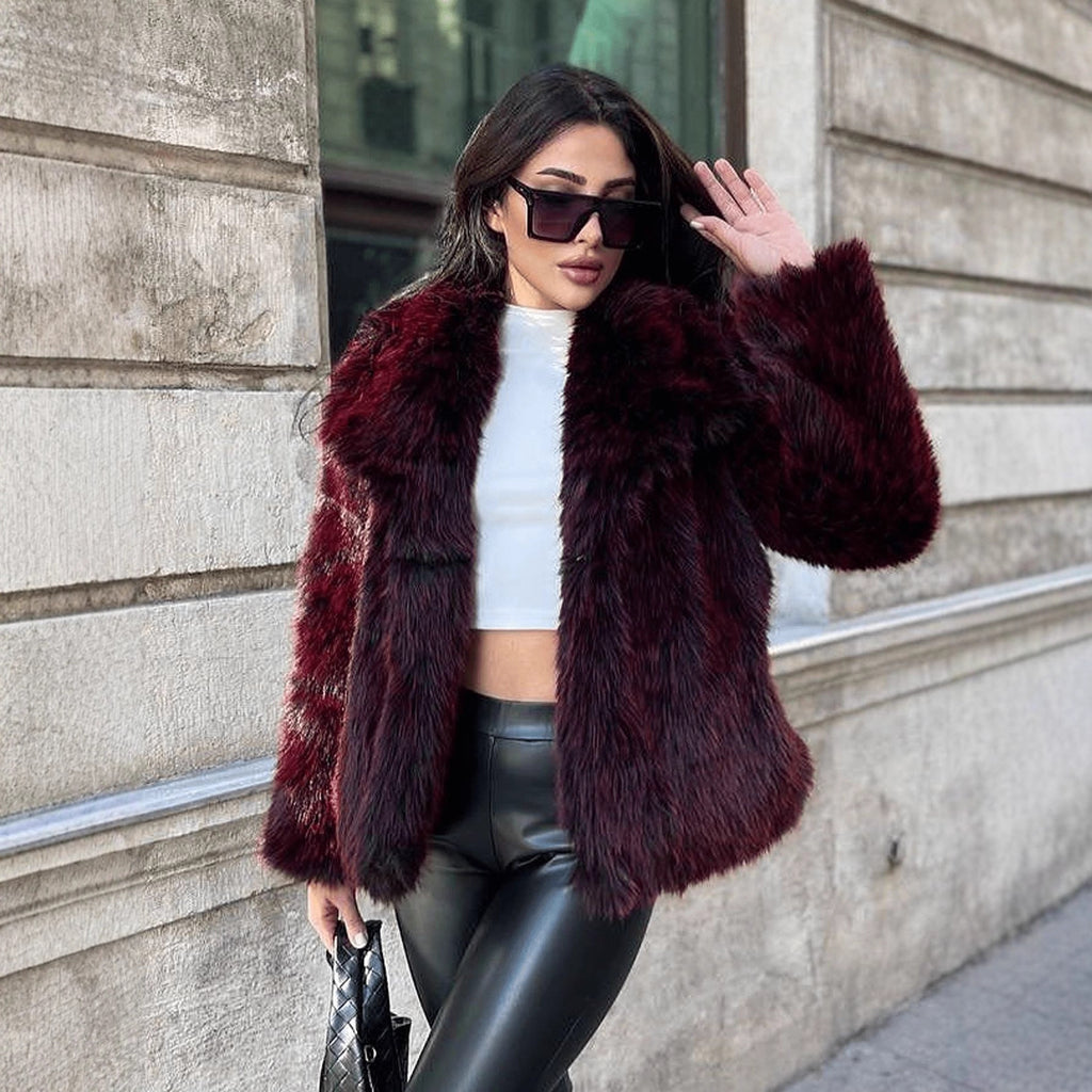 Women's Plush Collared Jacket