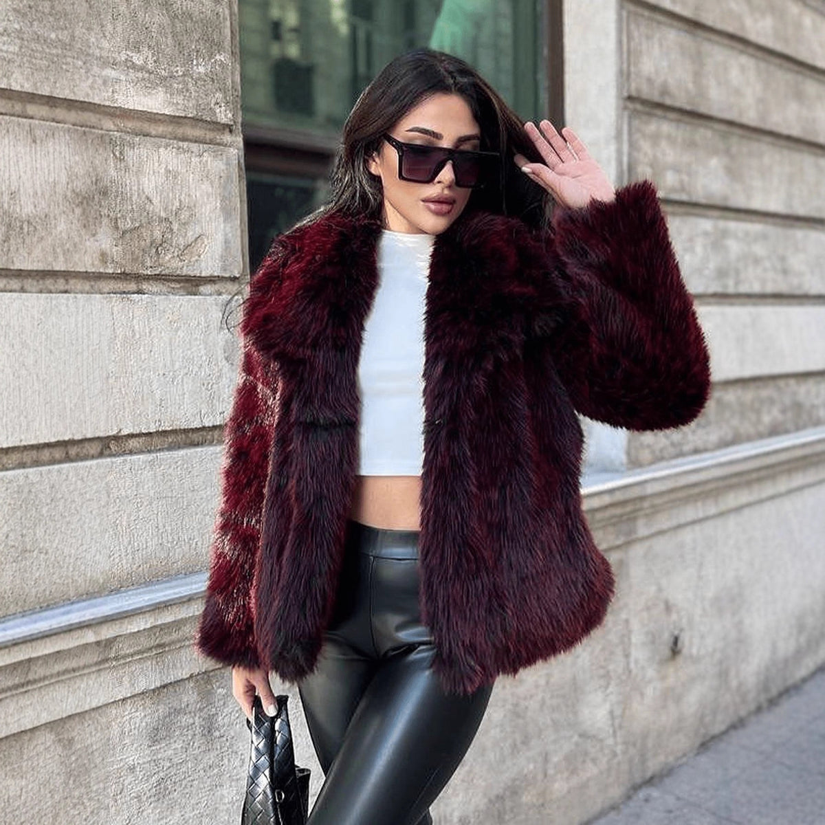 Women's Plush Collared Jacket