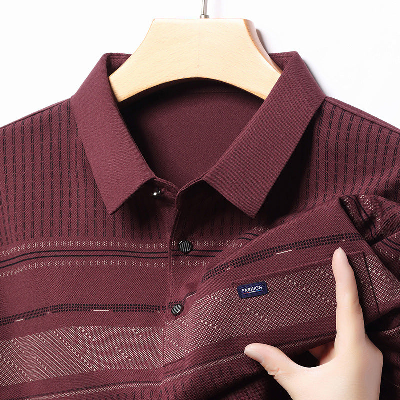 Patterned Business-Casual Polo