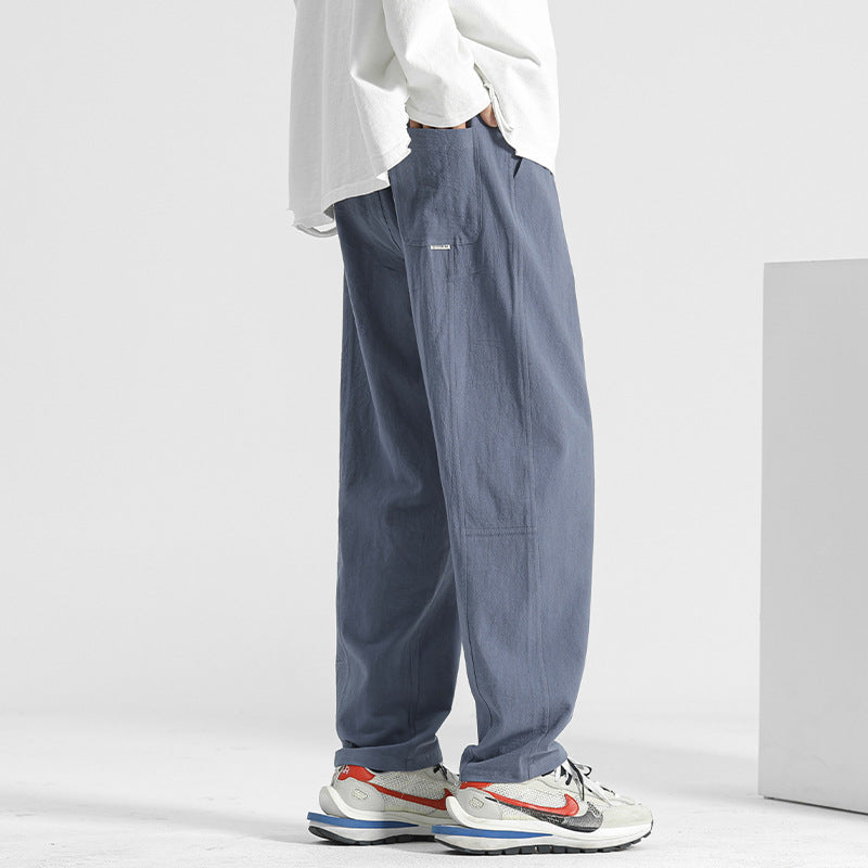 Cotton and Linen Tapered Trousers