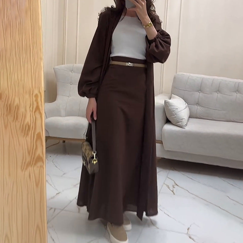 Elegant Satin Maxi Set