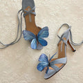 Floral Tie Stiletto Sandals