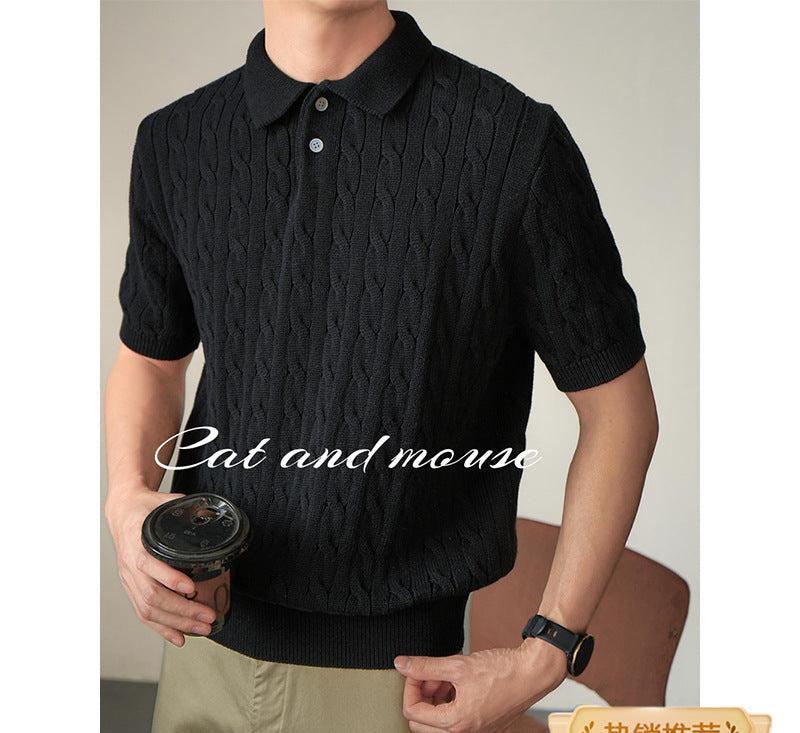 Men's Textured Polo Shirt