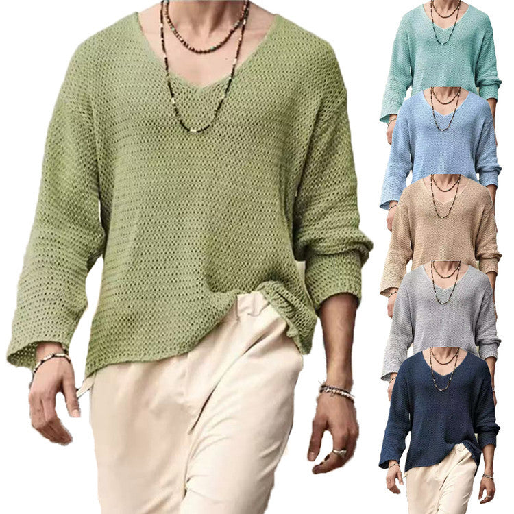 Men's V-Neck Knit Sweater