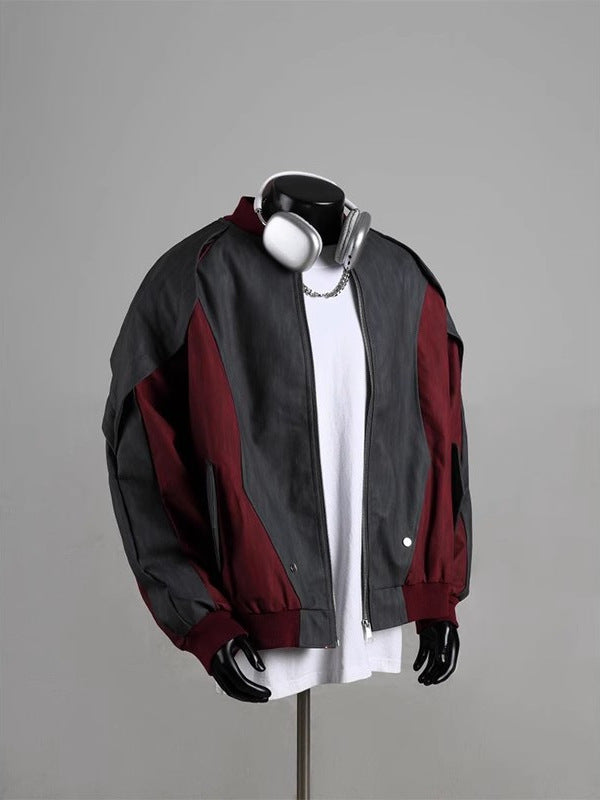 Deconstructed PU Leather Panel Bomber