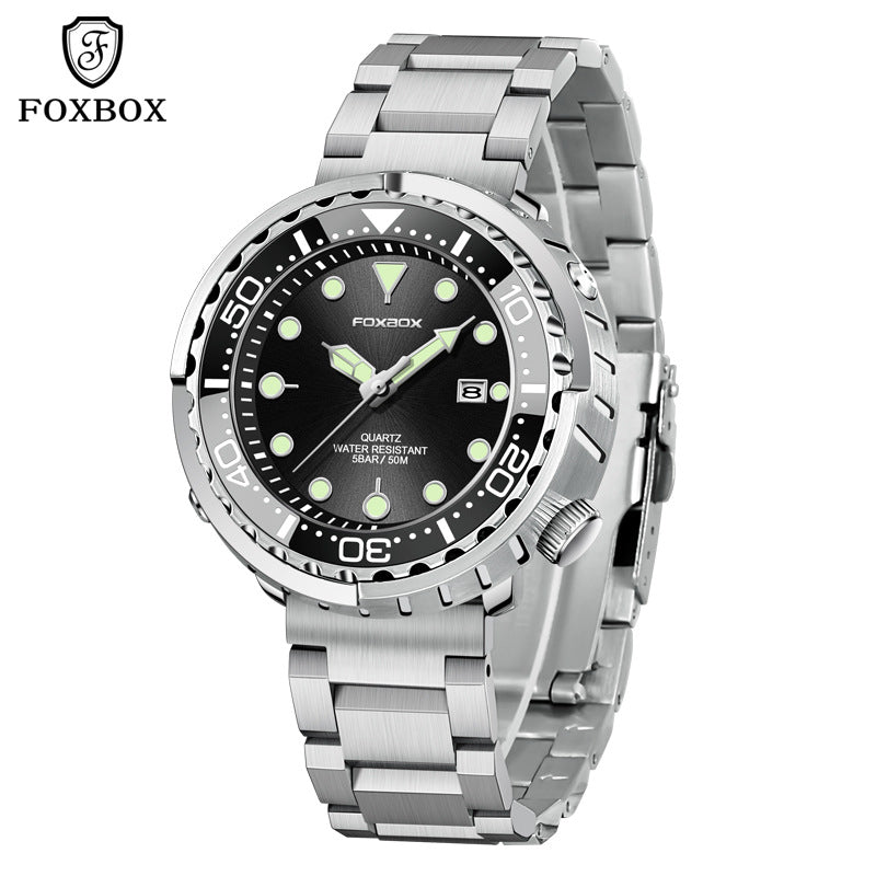 LIGE2023 cross-border exclusive FOXBOX men's quartz watch three-hand date waterproof watch business men's watch