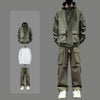Green 3 Green hooded jacket + long white T + green pants