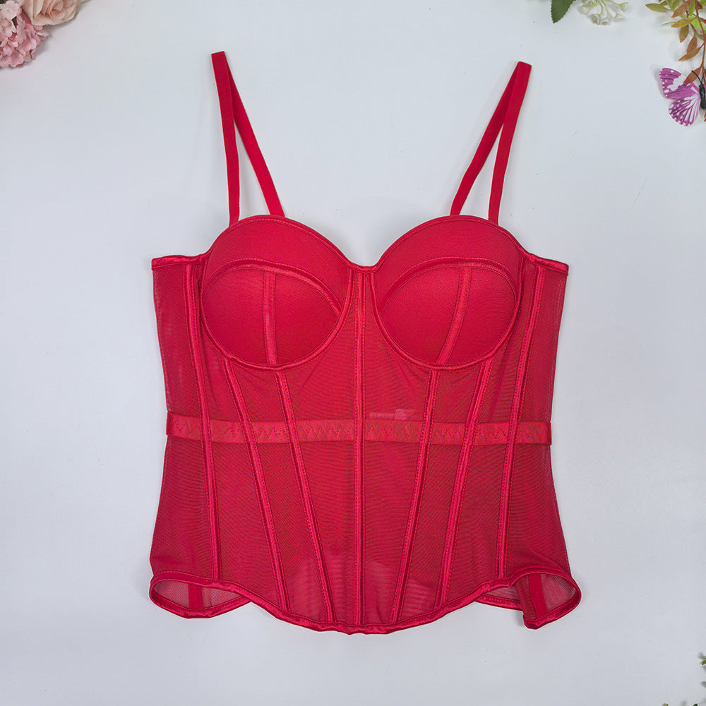 Structured Mesh Bustier Top