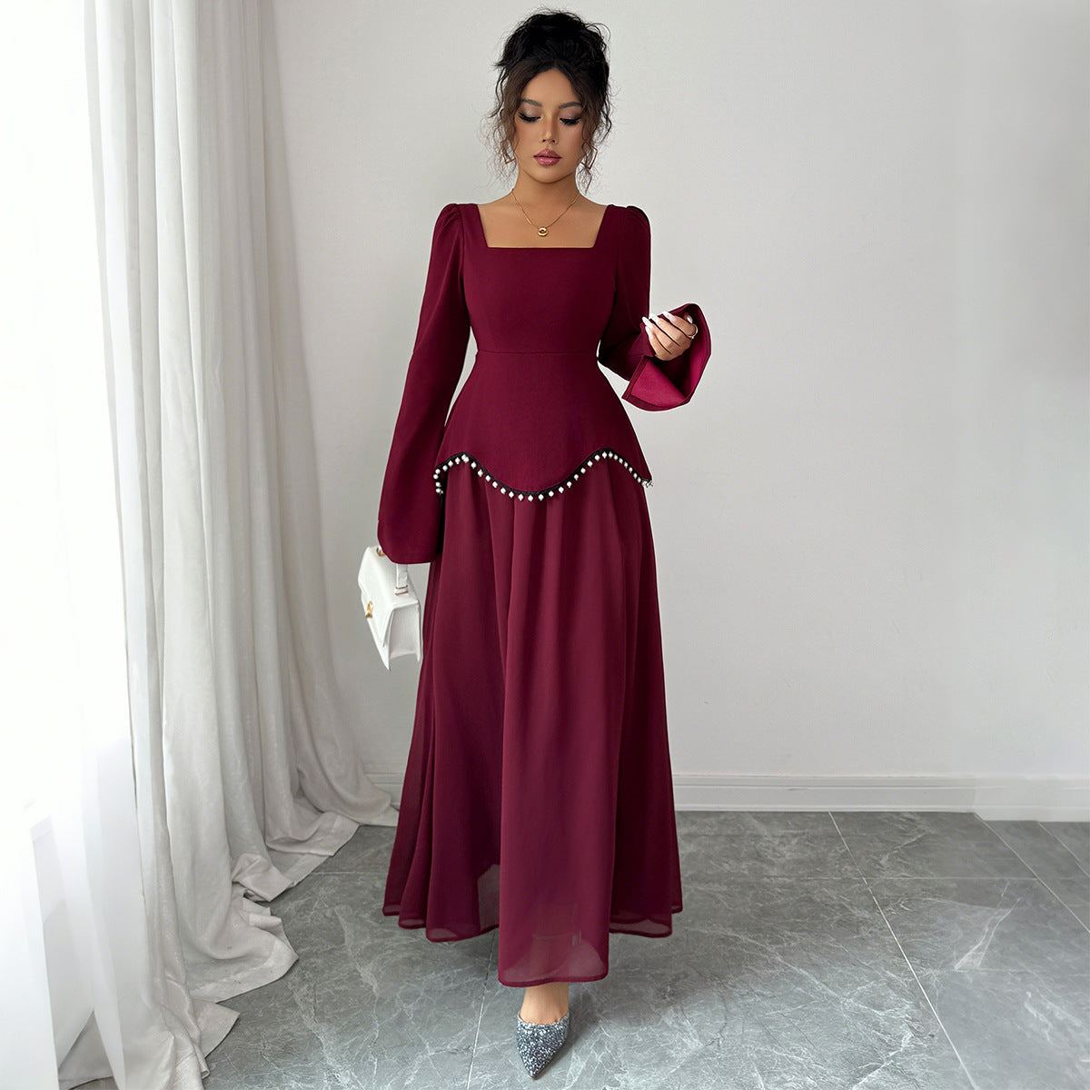 Long-Sleeve Maxi Dress