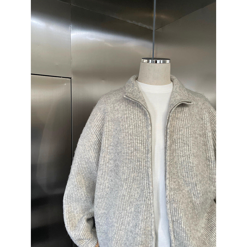 Cozy Knit Zip-Up Sweater