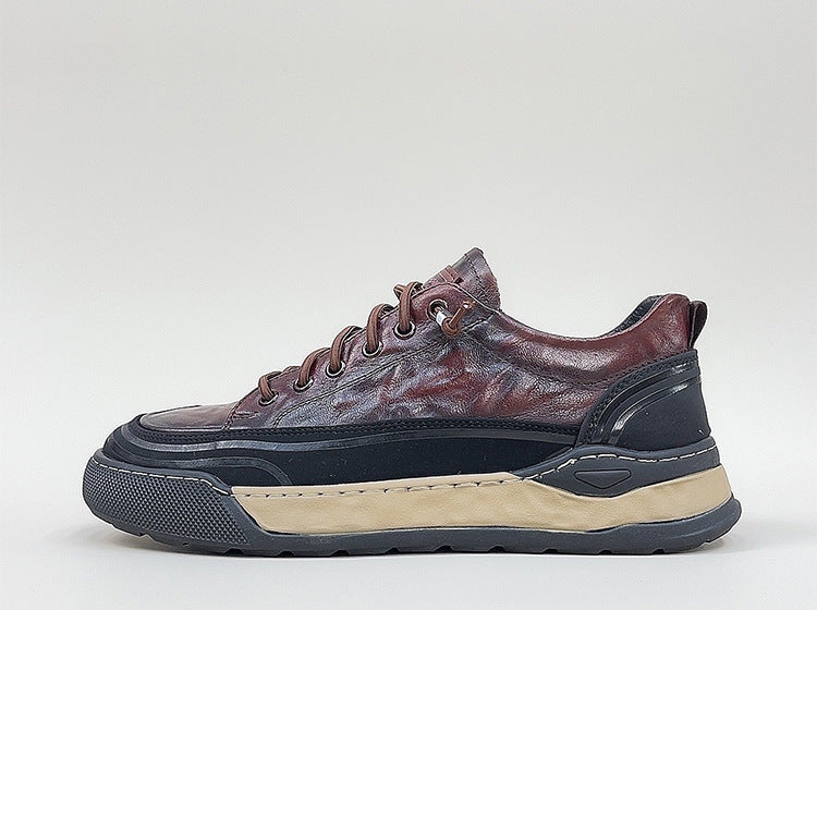Premium Top-Grain Leather Casual Sneakers