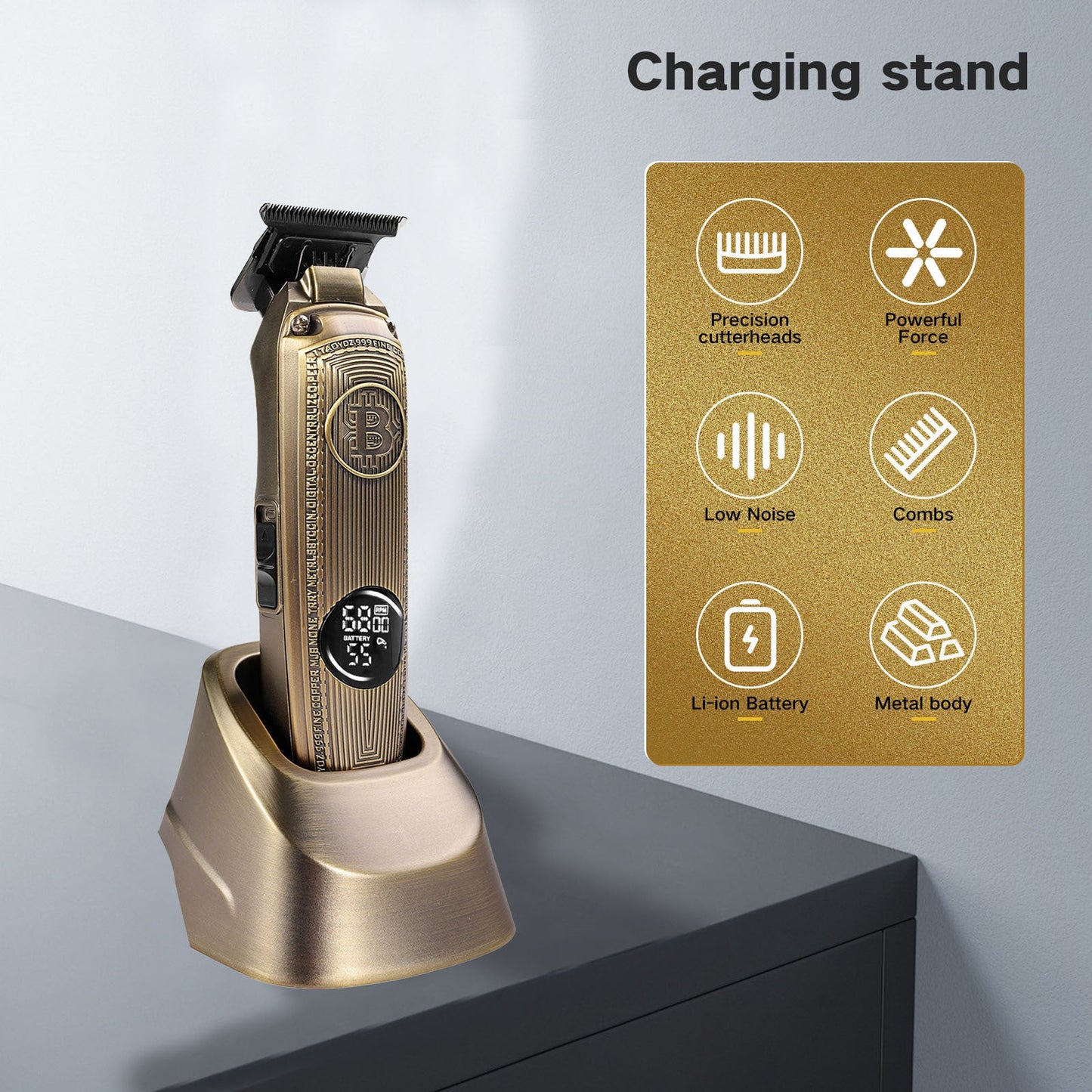 Zinc alloy electric hair clippers professional hairdressing hair generation faders men's ceramic cordless electric clippers wholesale