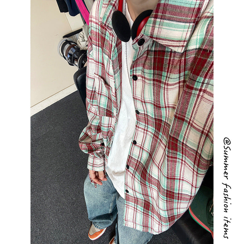 Oversized Retro Plaid Flannel