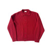 Core spun knitted cardigan jacket burgundy