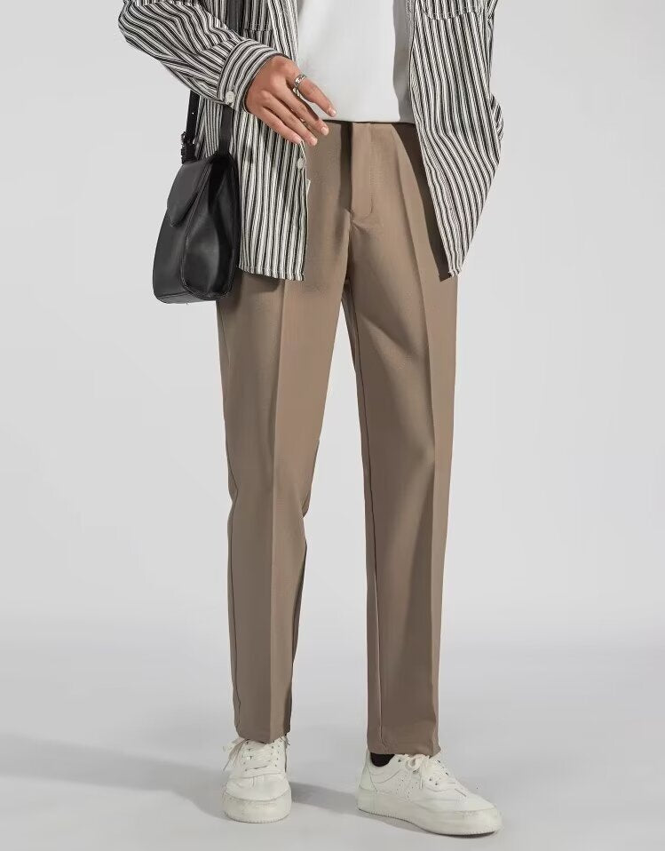 Men's Straight-Leg Business Casual Trousers