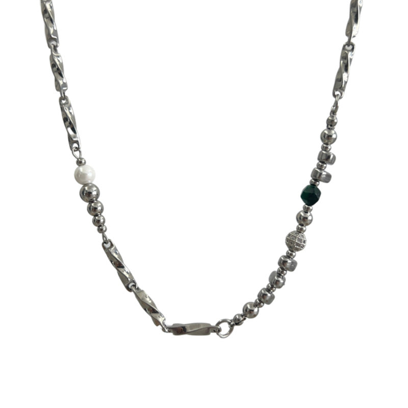 Asymmetric Spliced Titanium Steel Chain