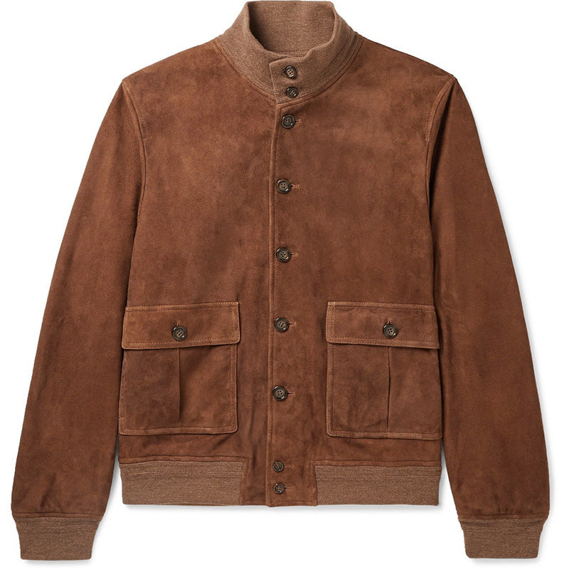 Premium Suede Bomber Jacket