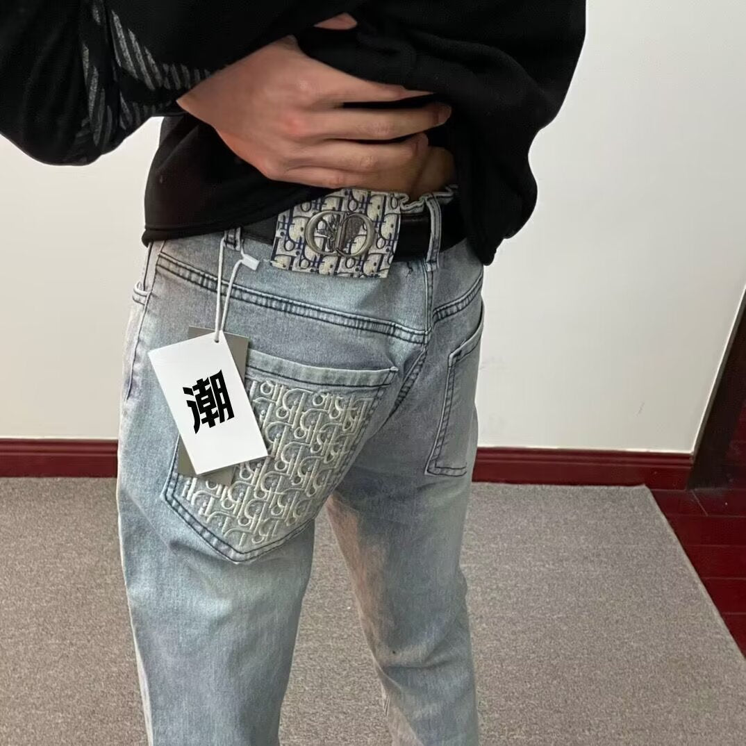 Men's Embroidered Jeans