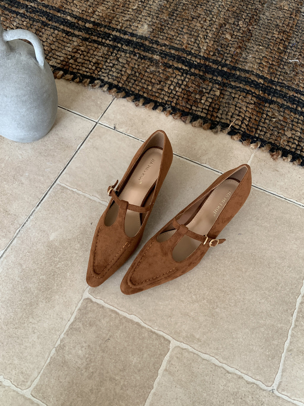 Pointed-Toe Mary Jane Heels