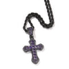 Black purple pendant + 3mm24inch stainless steel black twist chain