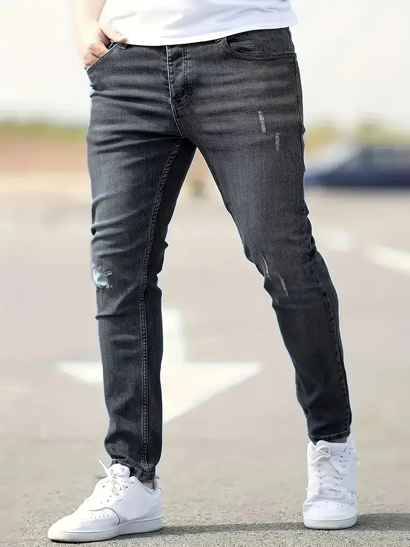 Slim-Fit Distressed Jeans