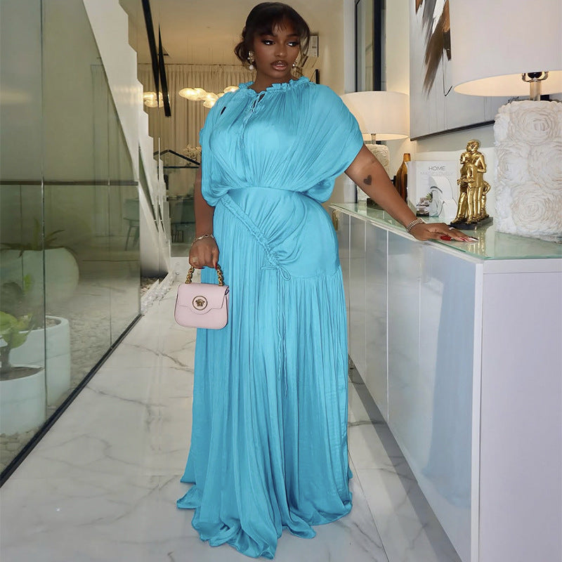 Pleated-Waist Swing Dress