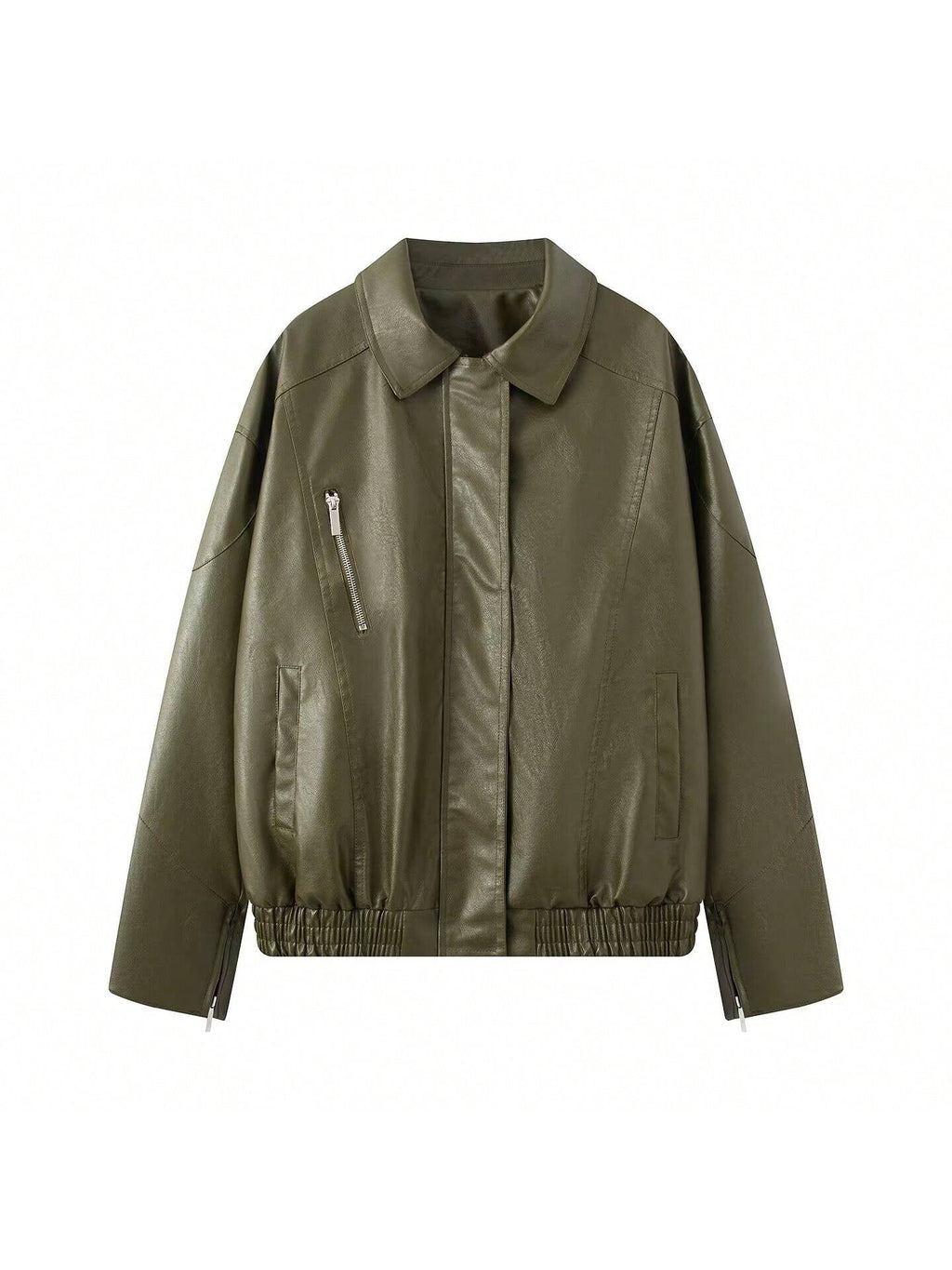 Women's Olive Zip-Pocket Jacket