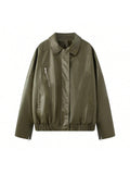 Women's Olive Zip-Pocket Jacket