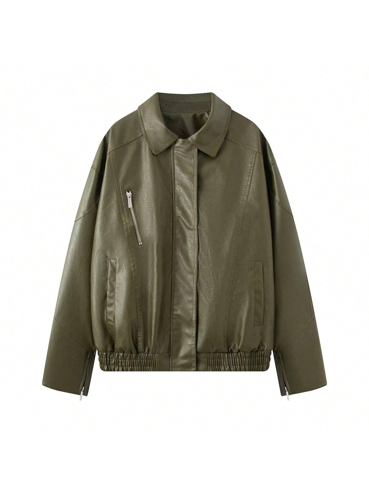 Women's Olive Zip-Pocket Jacket