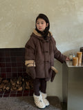 Girls' Hooded Faux-Fur Toggle Coat
