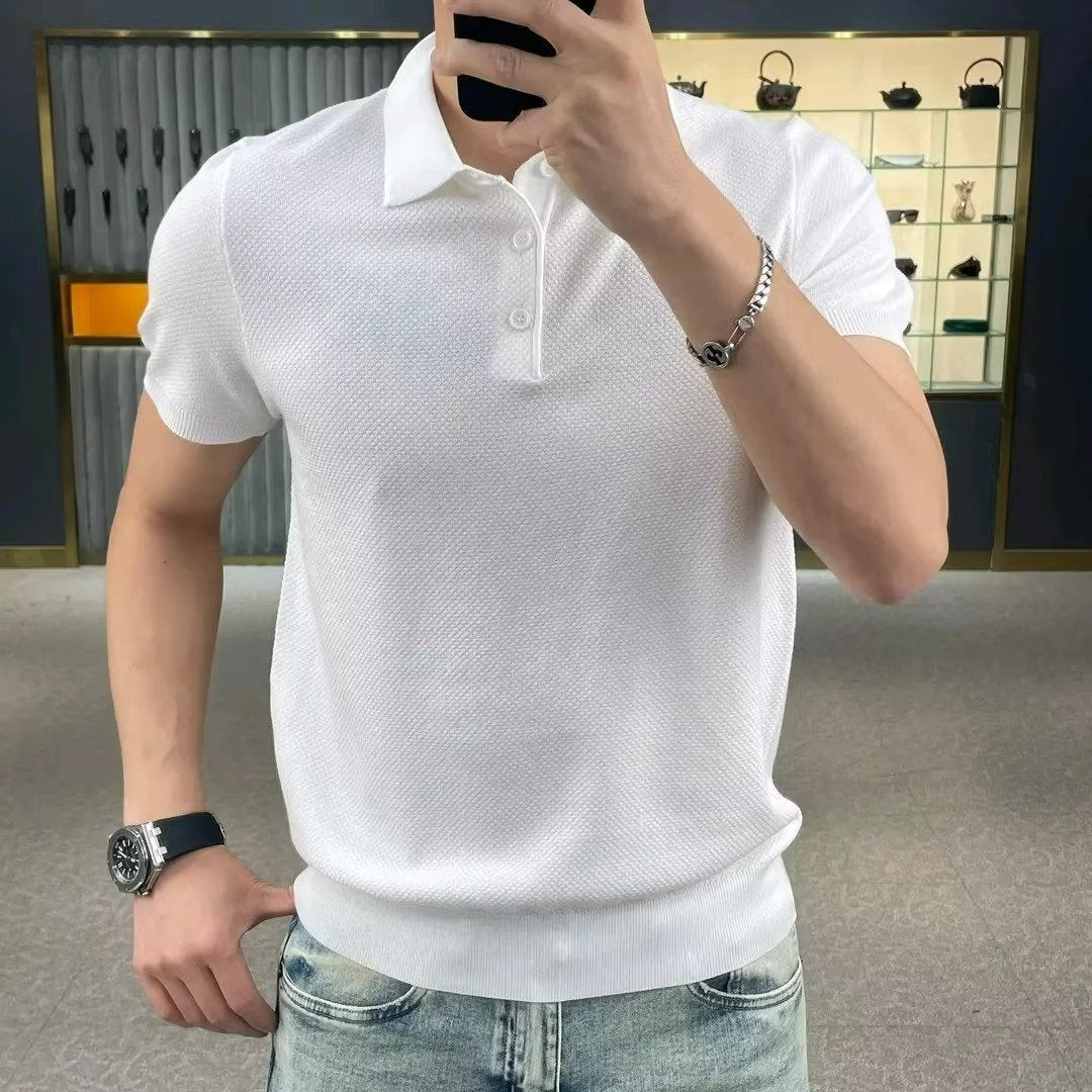 ice silk short sleeve men's polo t-shirt